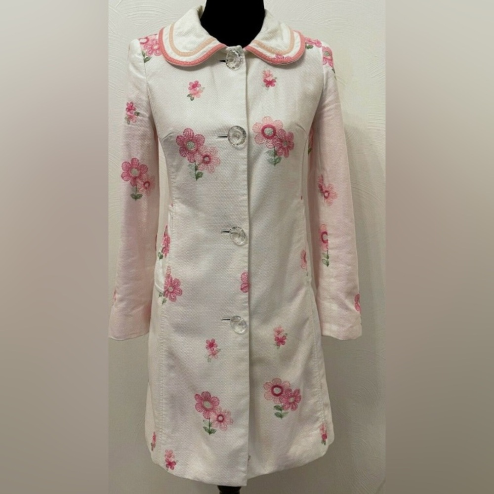 Cynthia Steffe Floral Embroidered Coat (Size L)